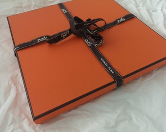 大型長方形エルメスボックスバーキンケリー収納オレンジ衣類エルメス