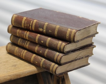 Victor Hugo Os Miseráveis 1863 Livro francês antigo do século XIX Livro decorativo vintage