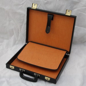 Vintage Black Briefcase Laptop Bag Black Suitcase for Men Retro Luggage ...