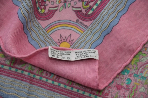 RARE COLLECTIBLE Hermes silk Cashmere scarf Authe… - image 10