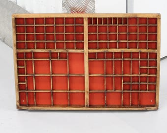 ビンテージ フランス製活版印刷機トレイタイプケース 木製印刷機