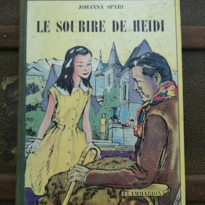 French Vintage book Heidi Johanna Spyri Set of 2 books 1950s Children Children&#39;s book Kids Great Illustrated classics Little girl Adventures