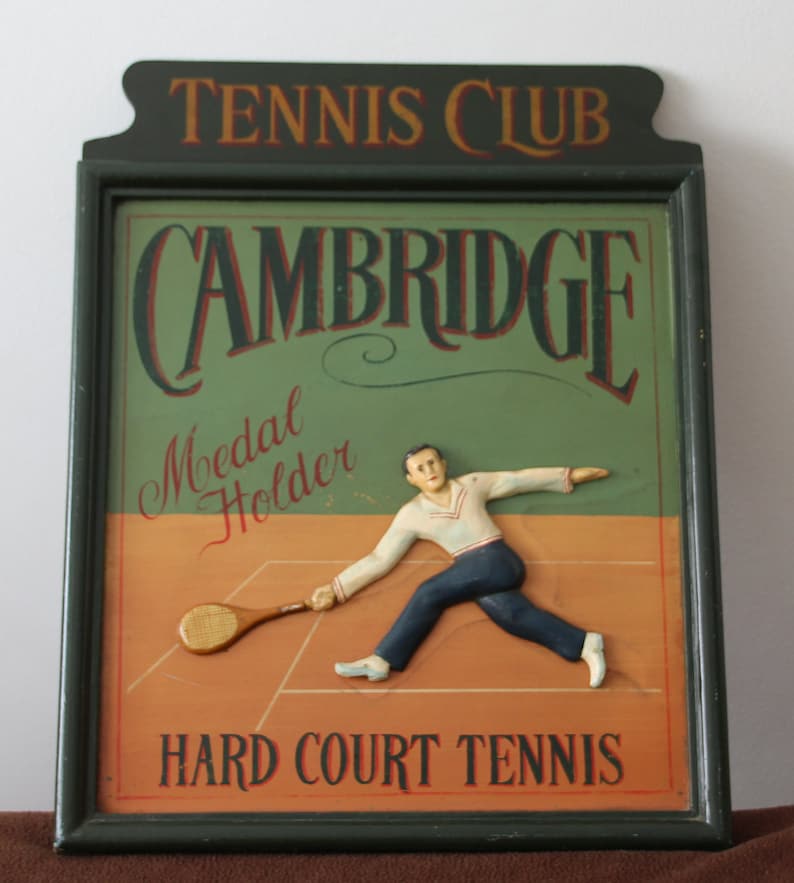 Tennis Wall Art Tennis Club Cambridge Sport Antique Tennis Art Etsy