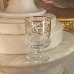 Gilt Crystal glasses Set of 12 Gold Wine glasses Water Glassware Barware Bar accessories Champagne glasses Champaign Holiday table Drinkware