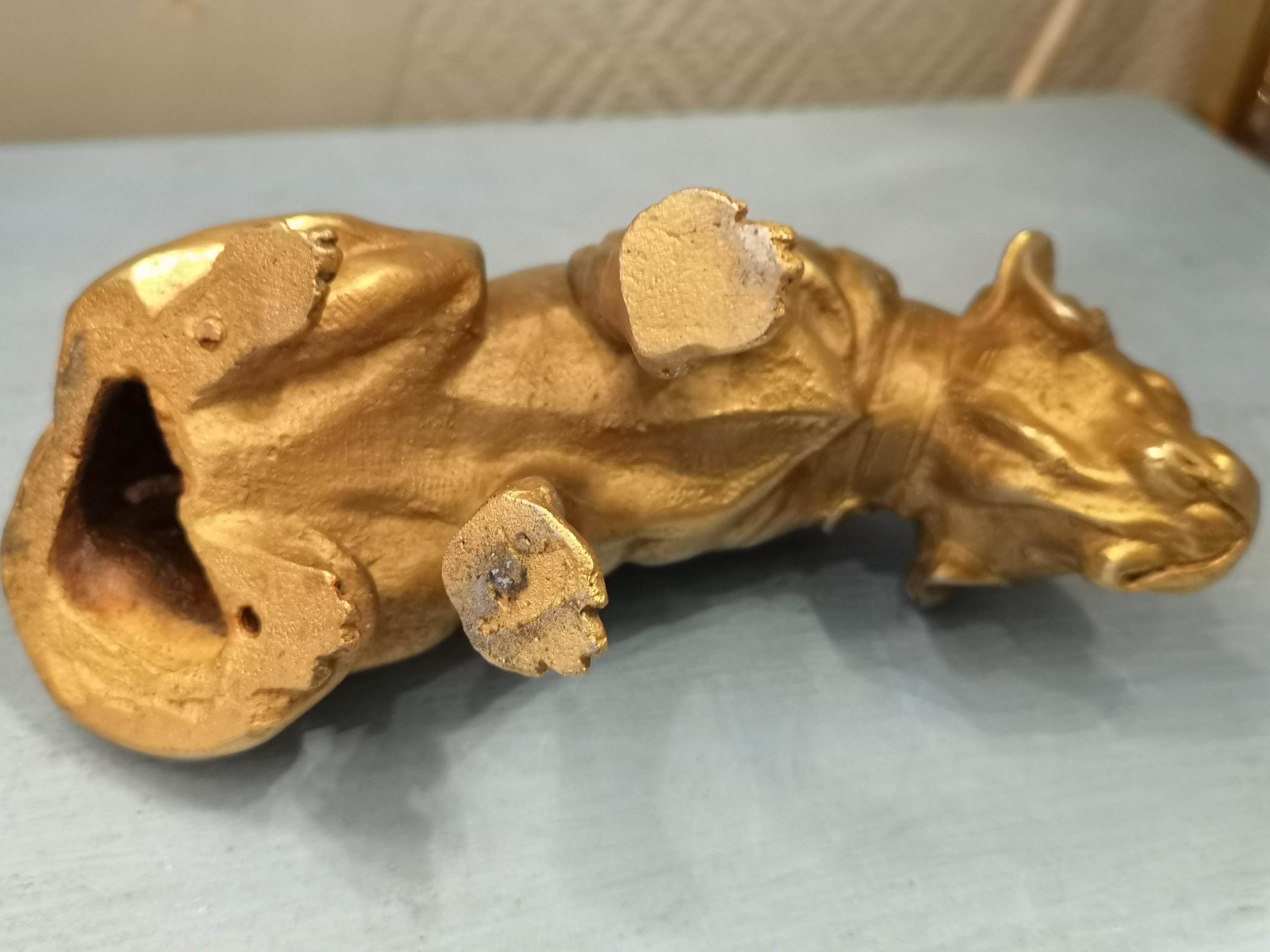 オールドイングリッシュブルドッグの彫刻 犬の置物 動物彫刻 犬の像