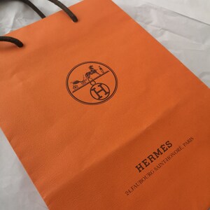 Hermes Bag Orange Small 5.5 x 8.75 Gift Packaging with Ribbon EMPTY