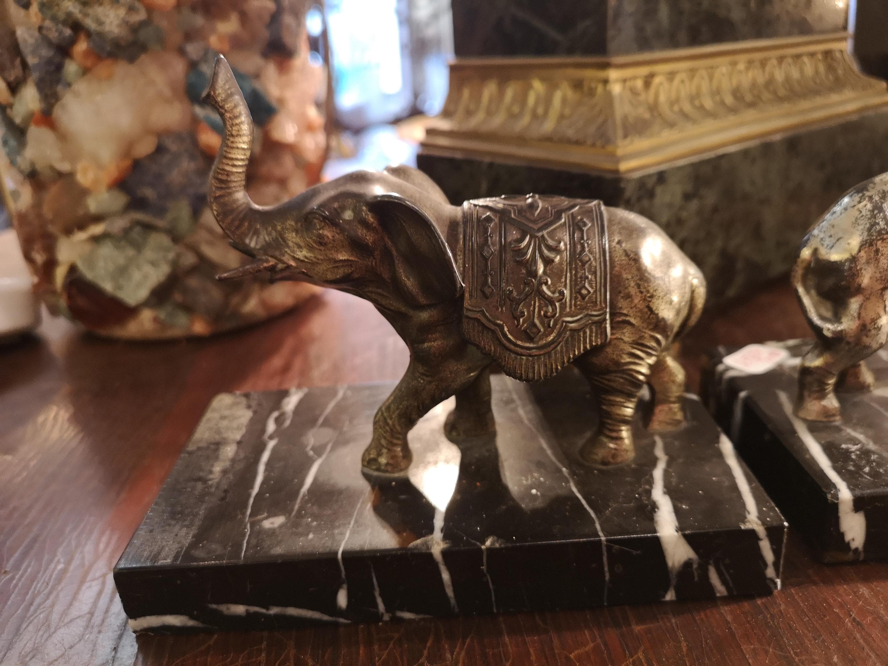 Serre-Livres Animaux Éléphant Art Déco Bureau Étagère Bibliothèque Porte-Livres