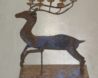 Reno de Papá Noel de metal Decoración navideña Candelabro Adornos navideños