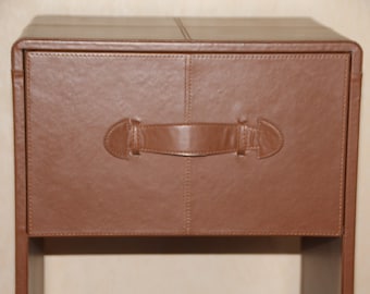 Mesita de noche marrón con cajón Mesa auxiliar Mesita de noche Muebles de dormitorio Minimalista