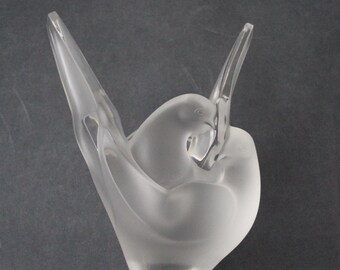 Lalique Crystal vase Birds decor Dove Love Wedding Romantic Pigeon Flower Crystal Centerpiece