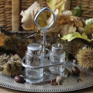 French vintage cruet, Salt pepper shakers, Salt pepper set, French brasserie cafe restaurant salt pepper shakers, Cruet, Cruet salt pepper