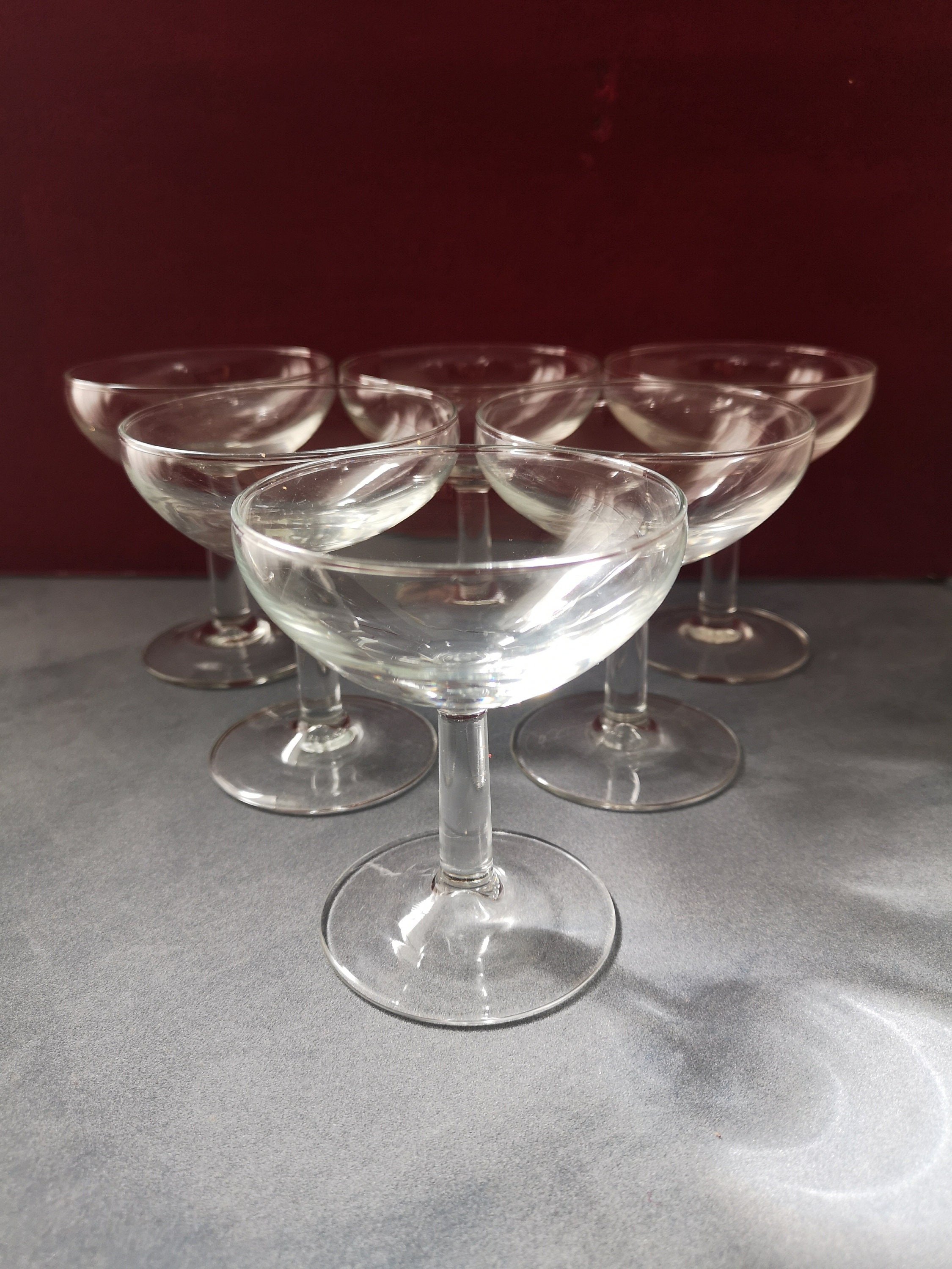 Français Lunettes Champaign Ensemble de 6 Verreries Barware Bar Accessoires Champagne Verres Champag