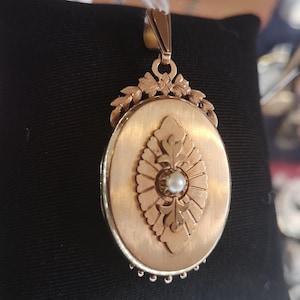 Familiefoto medaillon hanger ketting goud ovaal medaillon parel sieraden 18 kt goud