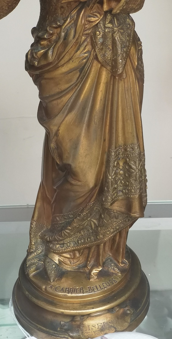 Lady Bronze Statue Albert Ernest Carrier Belleuse La Liseuse the
