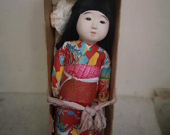 市松人形 日本製 ヴィンテージ ハンドメイド アートドール 胡粉と