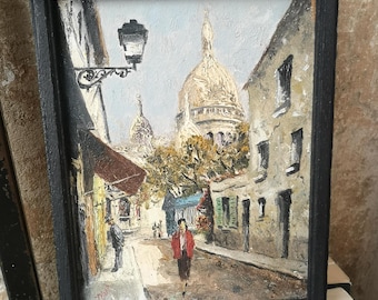 Tableau impressionniste Sacré-Cœur Paris Sacré-Cœur Paysage urbain Art mural Oeuvre d'art Décoration murale parisienne encadrée