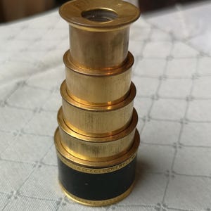 SOLD French antique spyglass Gold Telescope Nautical Pirate Field glass Gold spyglass