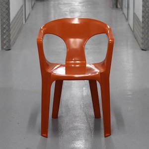 Space Age orange chair Orange Plastic Vintage chair by Henri Massonet for Stamp