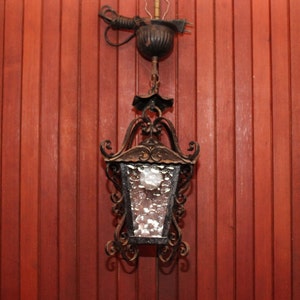 Wrought iron Black porch Lantern Lamp Lantern light Lighting fixture Black ceiling light Lantern hanging Lantern pendant light Entryway Hall