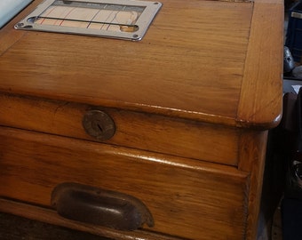 Vintage Wood Cash Register Bank with Bell Retro shop decor