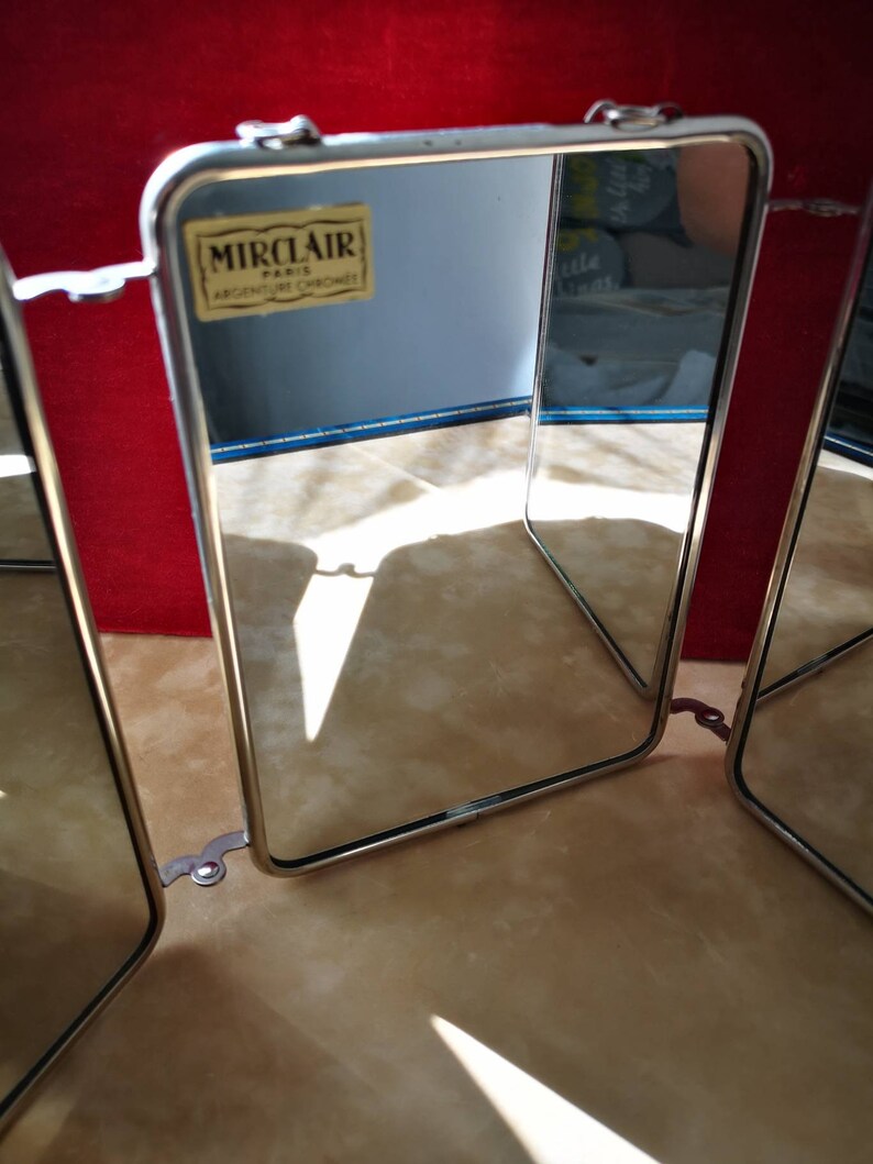 Barber mirror French Vintage 3 way Barber Folding Mirror Etsy