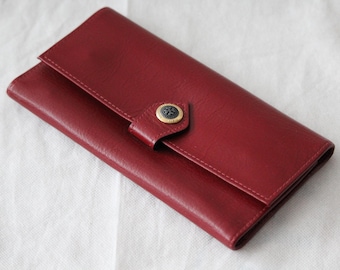 Red leather wallet French Women's purse Ladies Red France OLD NEW