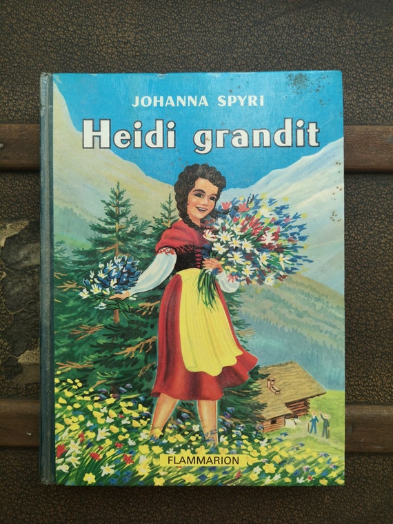 French Vintage book Heidi Set of 3 Little girl adventures Children's book Kids Illustrated