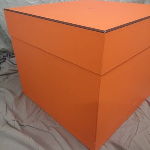 Extra large Collectible Orange box Large Authentic Hermes box Fashion accessories Hermes Paris Luxury gift Hermes storage box Birkin Kelly image 7