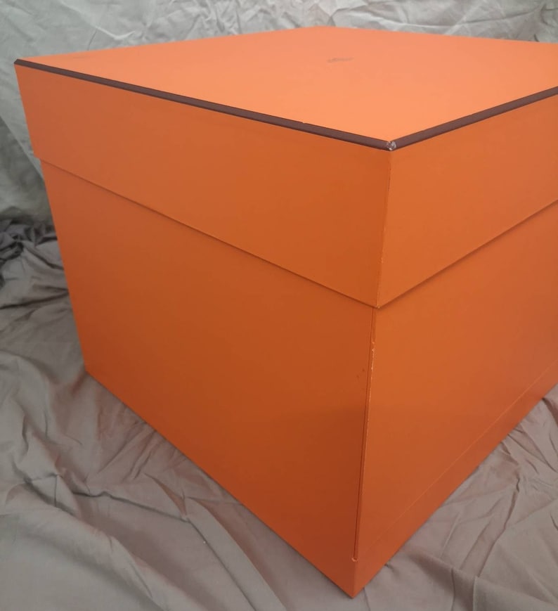 Extra large Collectible Orange box Large Authentic Hermes box Fashion accessories Hermes Paris Luxury gift Hermes storage box Birkin Kelly image 7