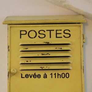 Postorganizer Schlüsselhalter Schlüsselhalter französischer gelber Briefkasten Briefhalter Wand Schlüsselhaken Weihnachtsgeschenk Französische Post Nostalgie Retro Briefkasten Wand