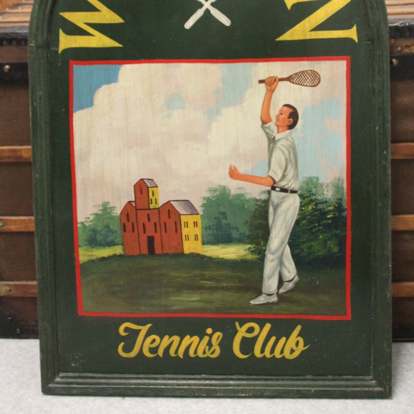 Cadeau de Tennis Décor Mural Enseigne Cadeau Sport Wimbledon Tennis Club Pub Décor Bar Salle Raquett