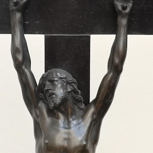 Black Bronze cross Jesus Christ statue The Lord Christian Catholic religious Faith Inri Cross Church Bible Religious art Bronze Crucifix