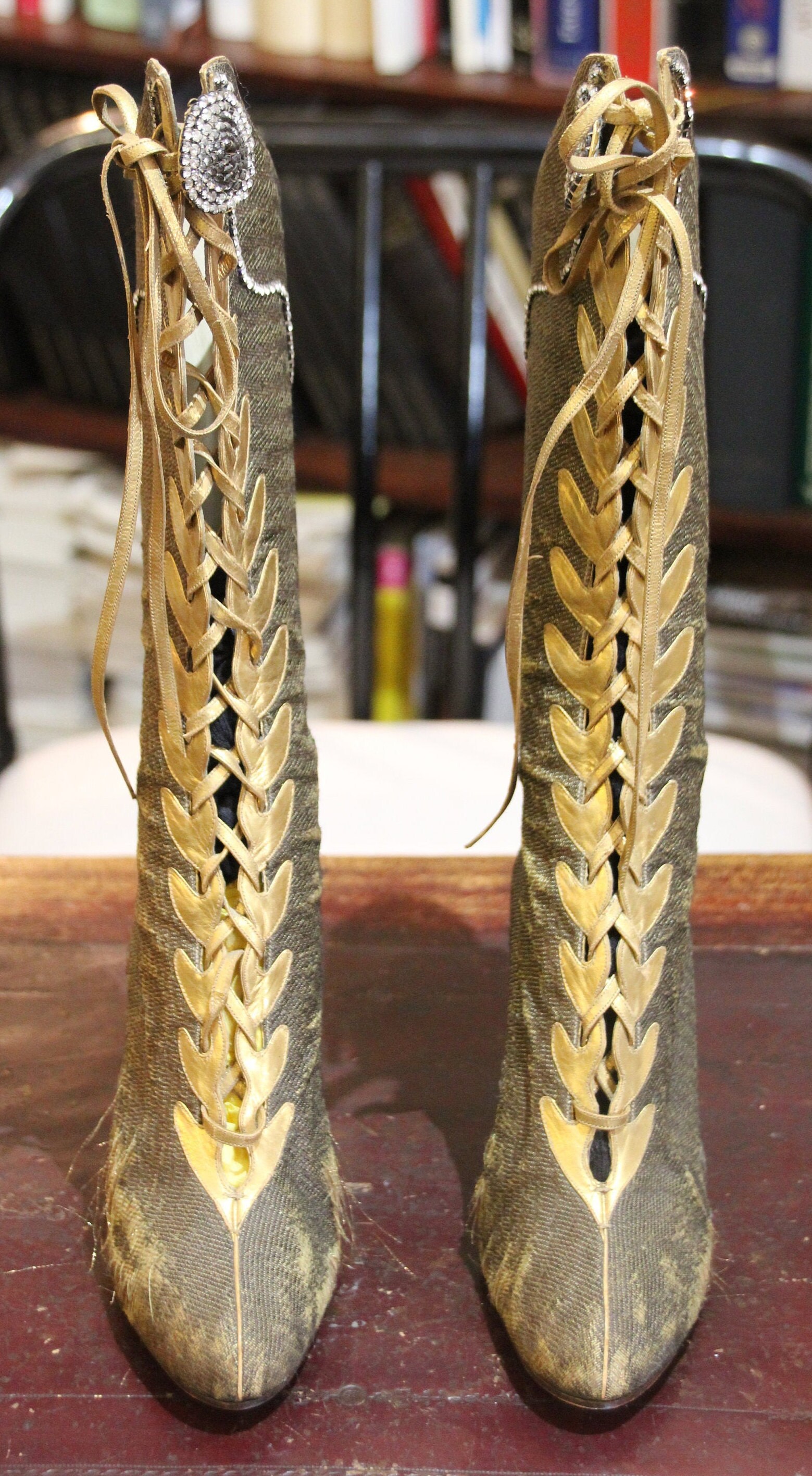 SOLD French Antique Cancan Shoes Burlesque Cabaret Moulin Rouge