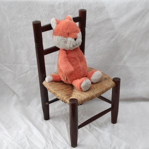Vintage French Small Chair Rush seat Kids bedroom decor Straw chair Kids chair Primitive Furniture Display Gift French style furniture