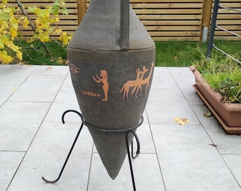 Gran ánfora Jarrón de terracota Tarro de almacenamiento Decorativo Arte primitivo Ánfora de vino