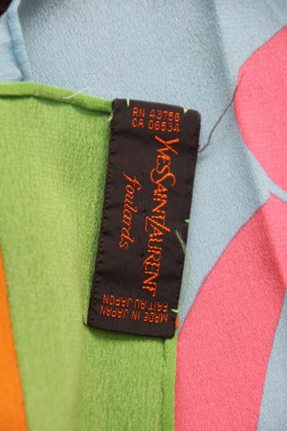 Yves Saint Laurent silk scarf Le Printemps Spring… - image 9