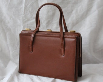 検証済み - エルメス ブラウンレザー ゴールデンショルダーバッグ  