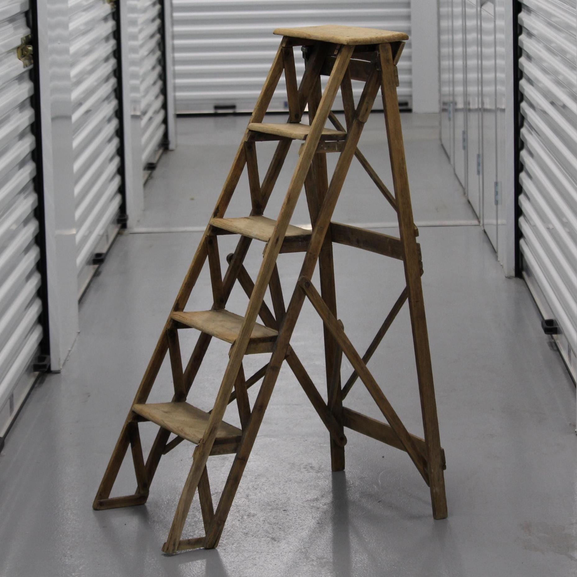 Echelle Pliable Escabeau En Bois Étagère Escalier Bibliothèque Tabouret Mobilier Bureau