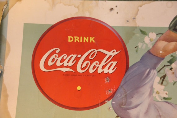 Vintage Coca-cola Pin-up Girl Advertising Sign - Etsy