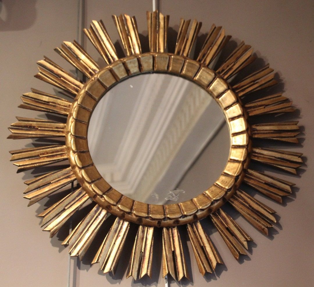 Mirror Wall Decor Mirror Frame Gold Mirror Sun Mirror French Etsy