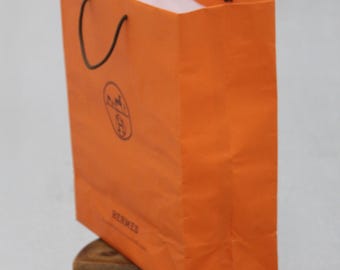 Large Orange Hermes Shopping Bag Gift Wrapping Fashion Accessories