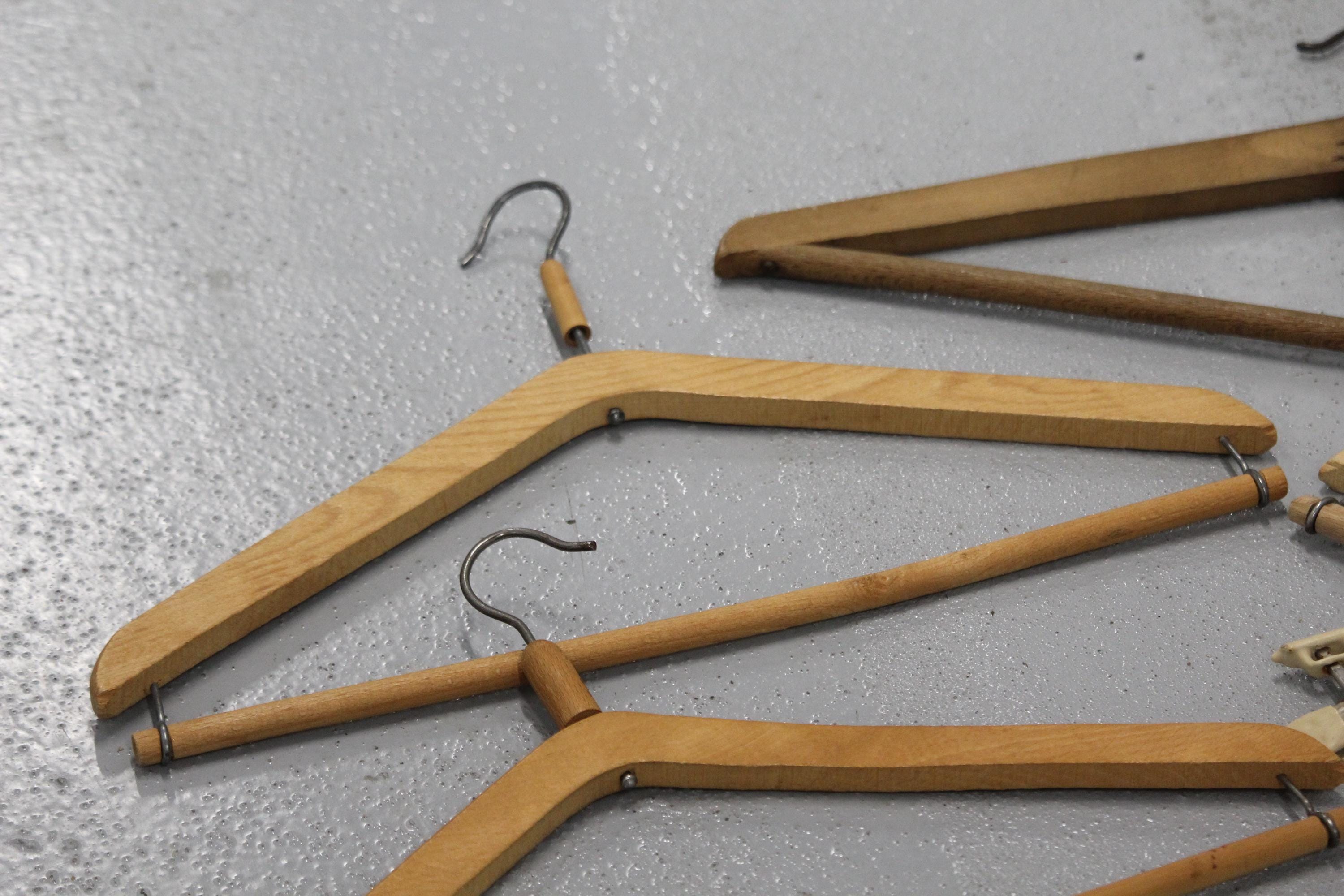 Wooden Vintage Clothes Hangers Coat Clothing Storage Parisian