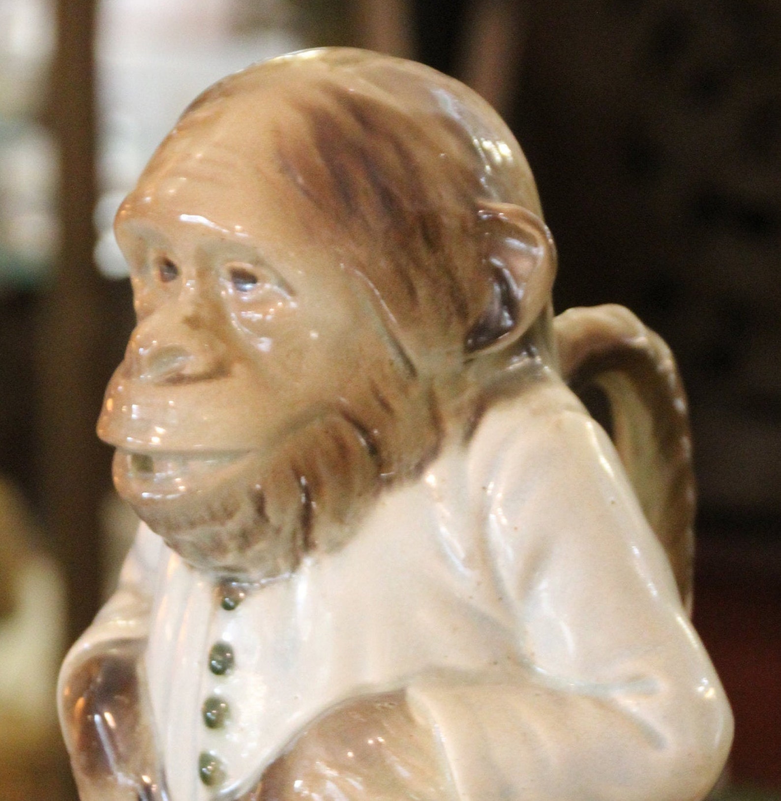 Antique Majolica Monkey Pitcher Monkey Figurine Monkey Gift Etsy