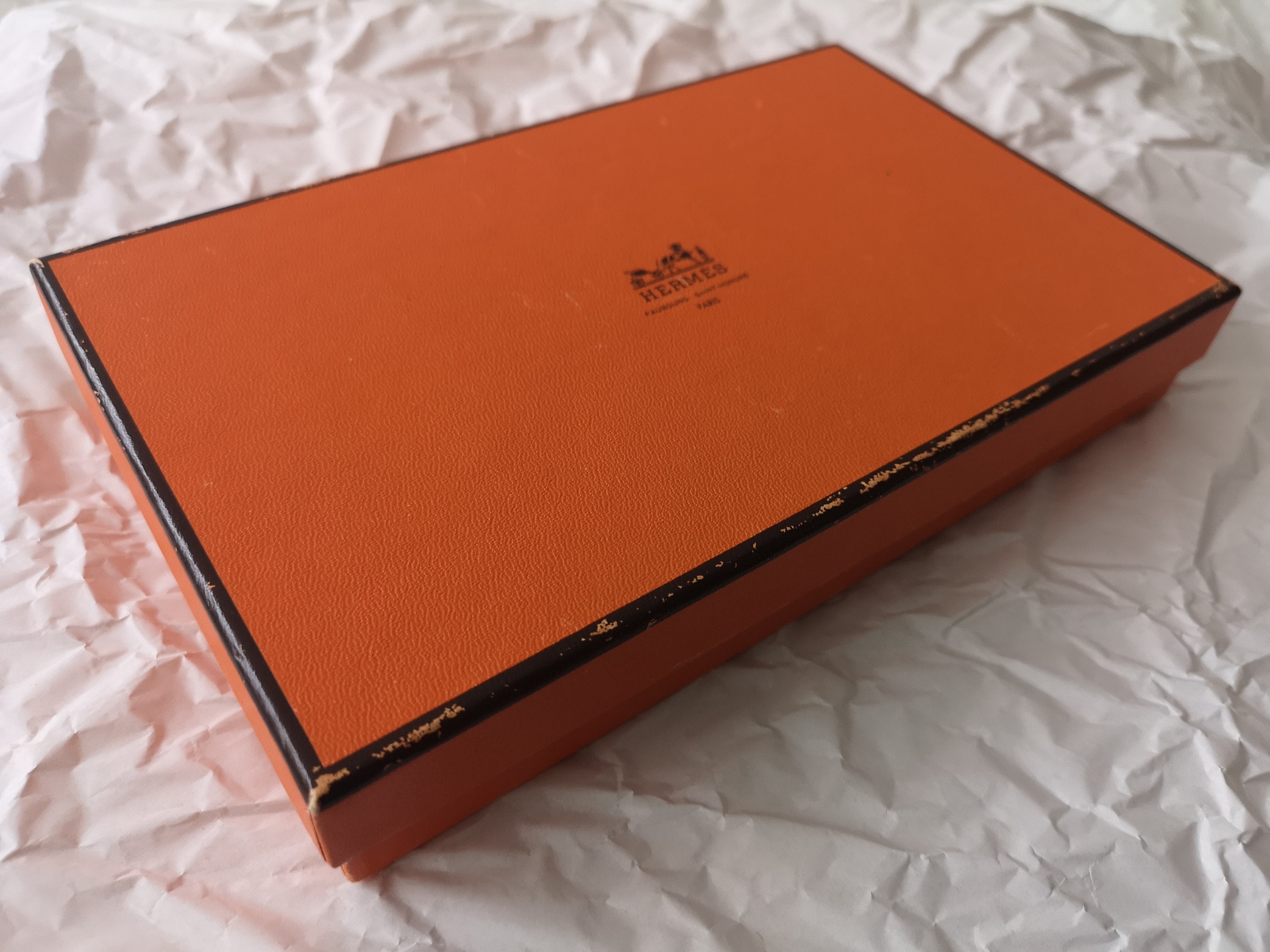French Hermès Inspired Orange Paris Equestrian Tissue Holder