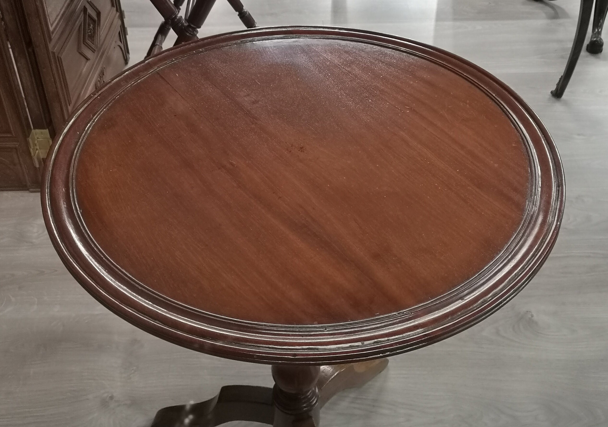 French Antique Round Table Solid Wood Accent Table End Table Etsy