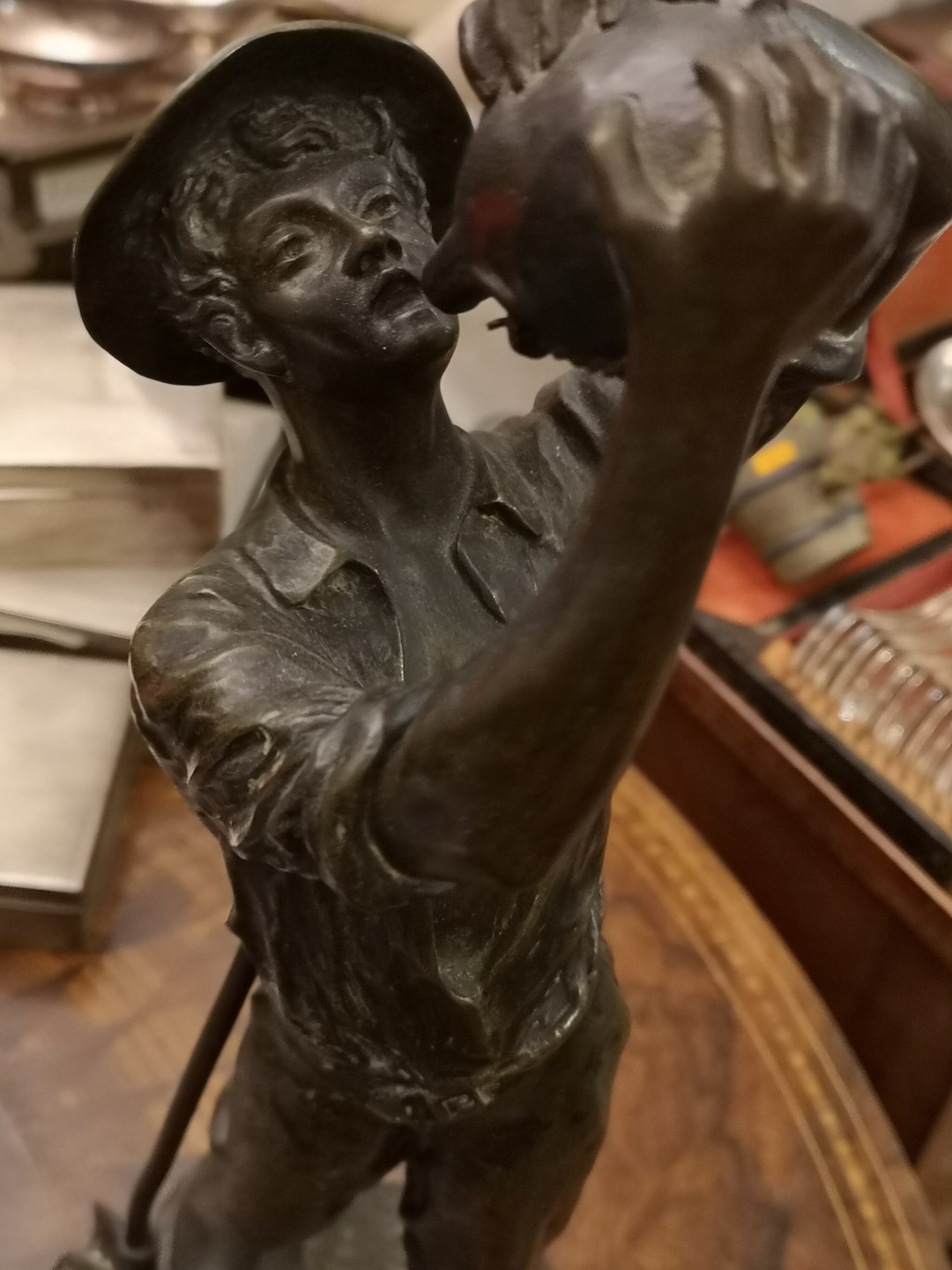 コリー 犬 ブロンズ像 銅 章平刻印 ヴィンテージ コリー 犬 ブロンズ像