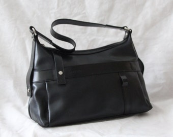 BOLSO DE MANO LANCEL de piel negra Bolso de hombro Complementos de moda para mujer Regalo para ella