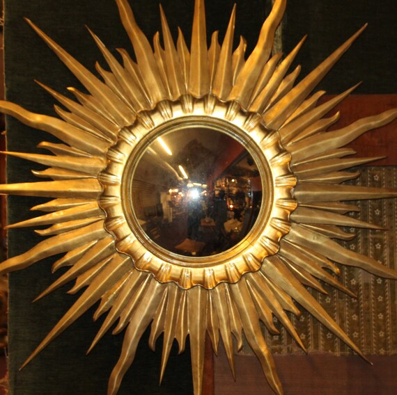 Gold Sunburst Mirror Antique Vintage Gold Sunburst Mirror Antique