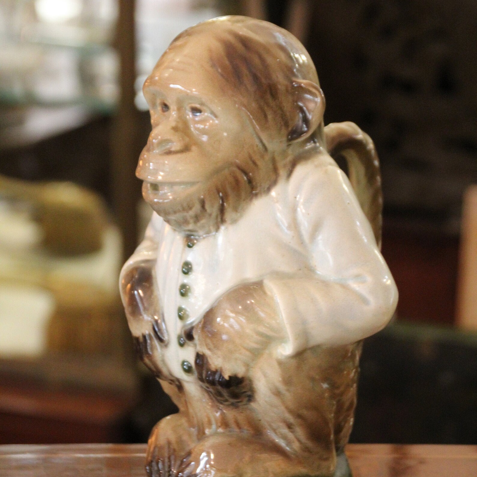 Antique Majolica Monkey Pitcher Monkey Figurine Monkey Gift Etsy