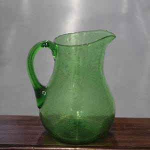 Large green glass pitcher Wine decanter Lemonade pitcher Wine pitcher Christmas gift Decanter whiskey Wine gift Holiday table Barware Bar